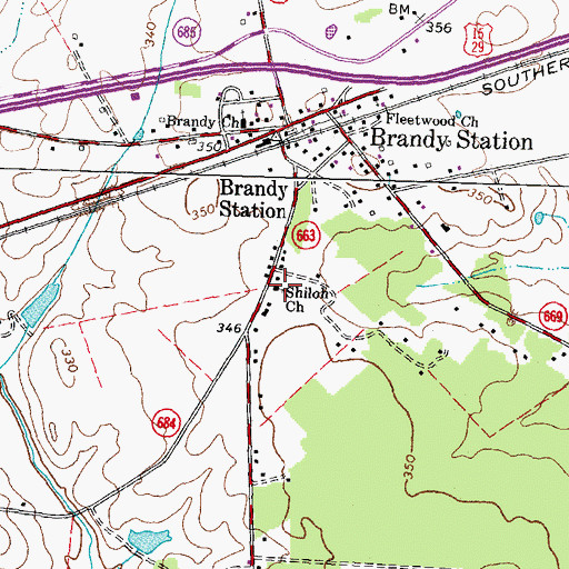 Topographic Map of Shiloh Church, VA