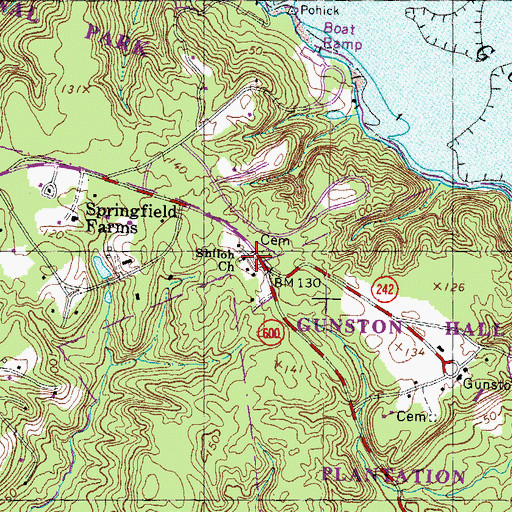 Topographic Map of Shiloh Church, VA