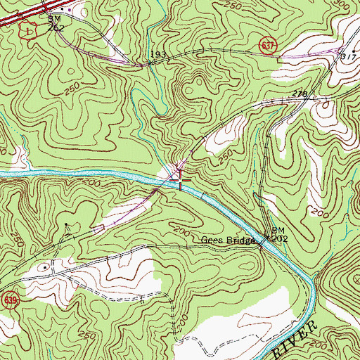 Topographic Map of Shining Creek, VA