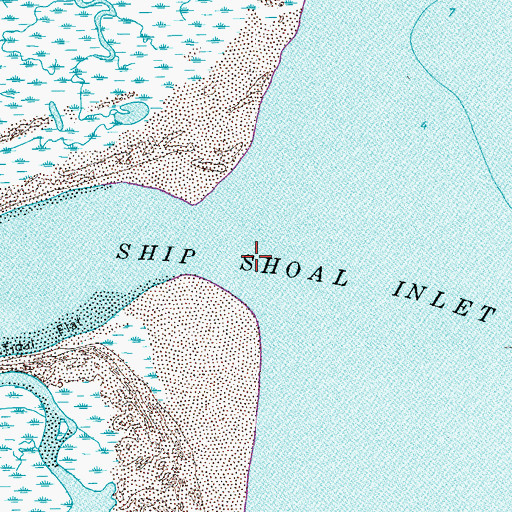 Topographic Map of Ship Shoal Inlet, VA