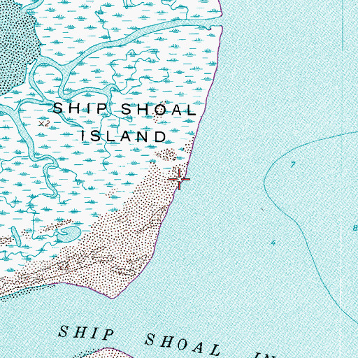 Topographic Map of Ship Shoal Island, VA