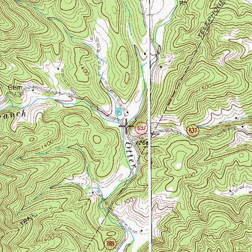 Topographic Map of Shively Branch, VA