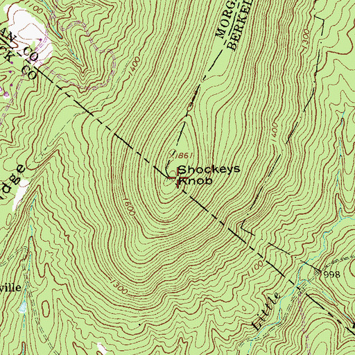 Topographic Map of Shockeys Knob, VA