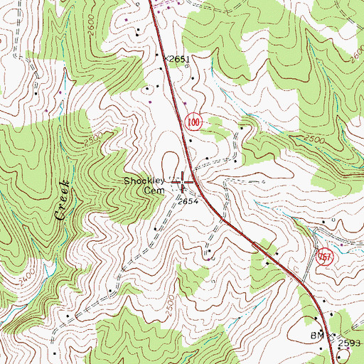 Topographic Map of Shockley Cemetery, VA
