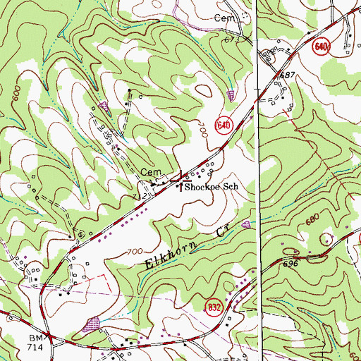 Topographic Map of Shockoe School, VA
