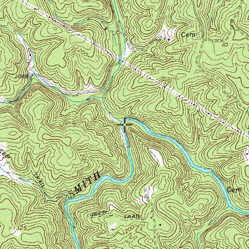 Topographic Map of Shooting Creek, VA