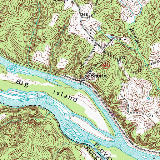 Topographic Map of Shores, VA