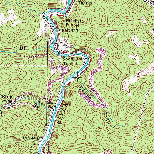 Topographic Map of Short Branch, VA