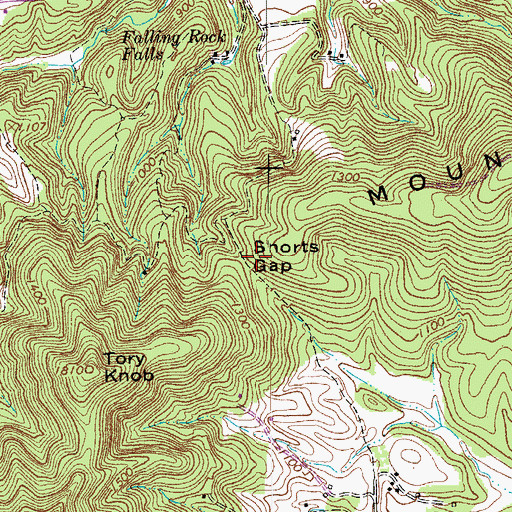 Topographic Map of Shorts Gap, VA