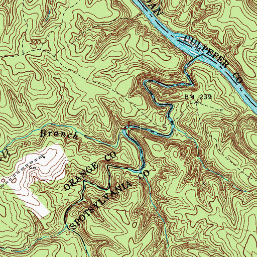 Topographic Map of Shotgun Hill Branch, VA
