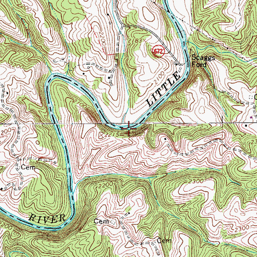 Topographic Map of Sidney Creek, VA