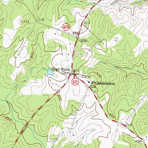 Topographic Map of Sign Rock Cemetery, VA