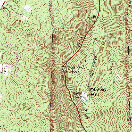 Topographic Map of Signal Knob Overlook, VA