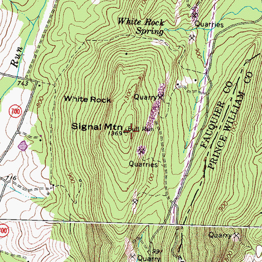 Topographic Map of Signal Mountain, VA