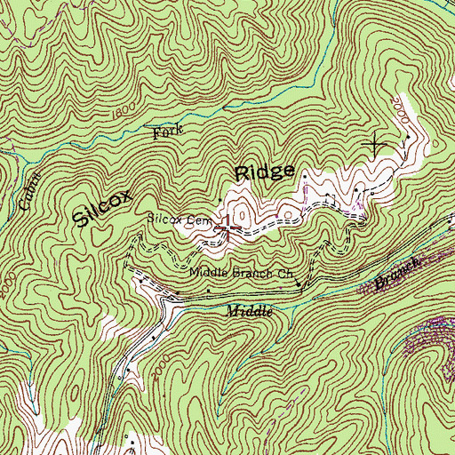 Topographic Map of Silcox Cemetery, VA