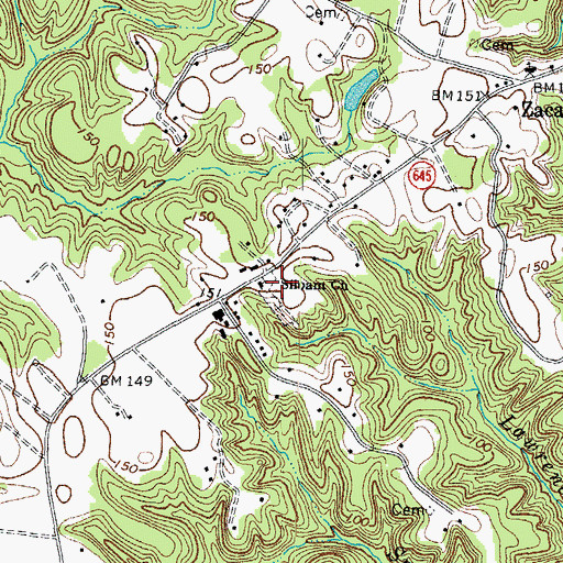 Topographic Map of Siloam Church, VA