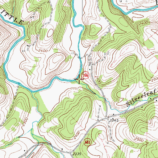 Topographic Map of Silverleaf Branch, VA
