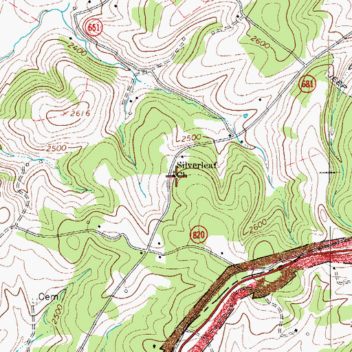Topographic Map of Silverleaf Church, VA