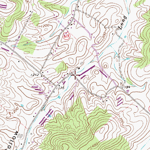 Topographic Map of Simmers Hollow, VA