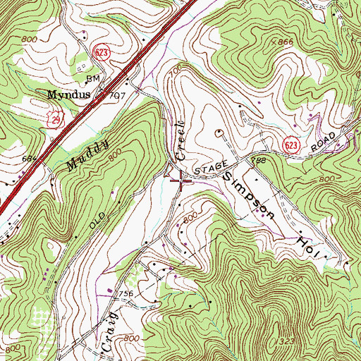 Topographic Map of Simpson Hollow, VA
