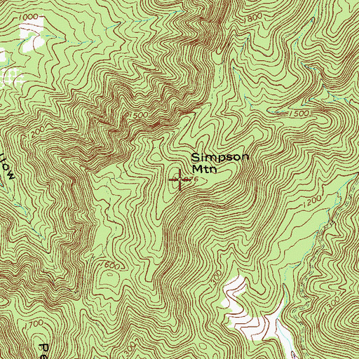 Topographic Map of Simpson Mountain, VA