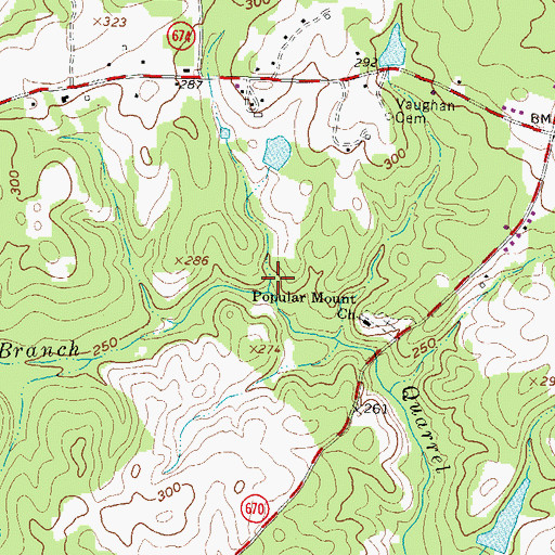 Topographic Map of Sims Branch, VA