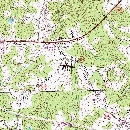 Topographic Map of Sinai Elementary School, VA