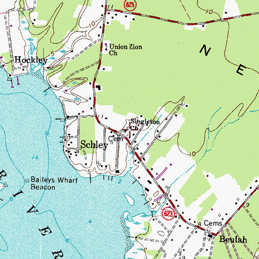 Topographic Map of Singleton Church, VA