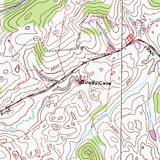 Topographic Map of Sinking Creek, VA