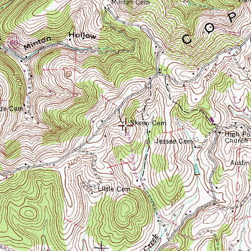 Topographic Map of Skeen Cemetery, VA