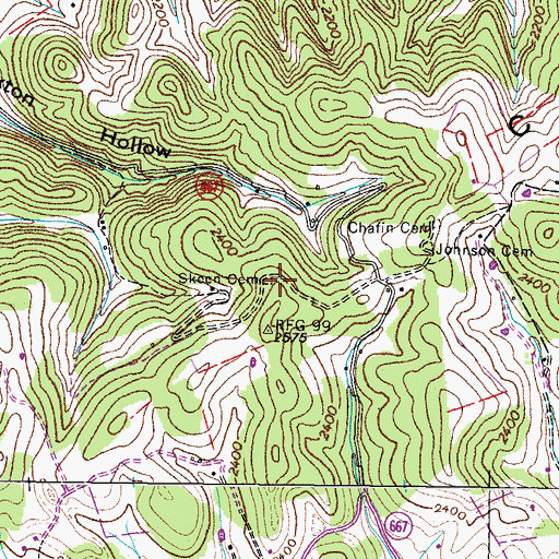 Topographic Map of Skeen Cemetery, VA