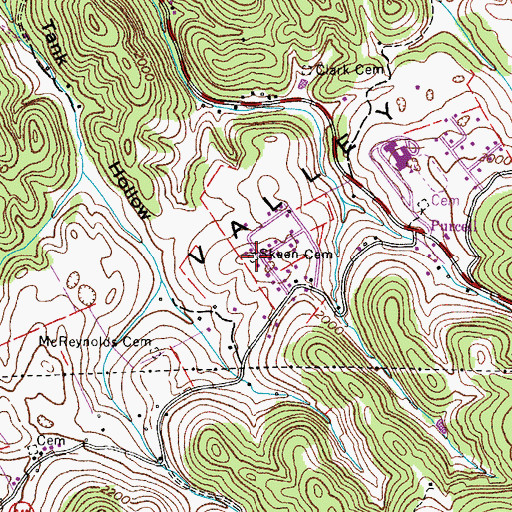 Topographic Map of Skeen Cemetery, VA