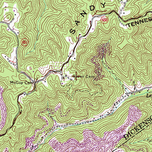 Topographic Map of Skeen Cemetery, VA
