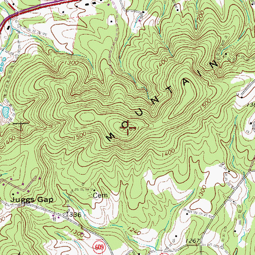 Topographic Map of Skelt Mountain, VA