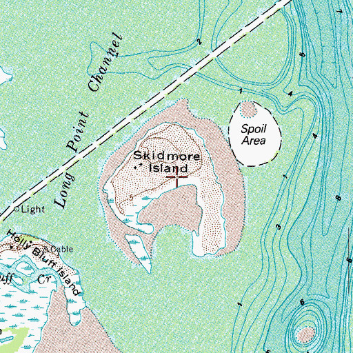 Topographic Map of Skidmore Island, VA