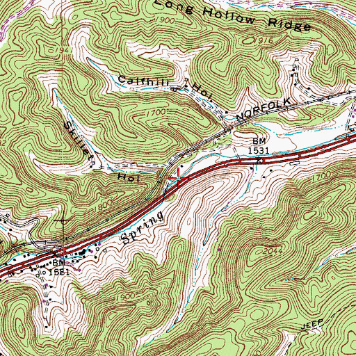 Topographic Map of Skillet Hollow, VA