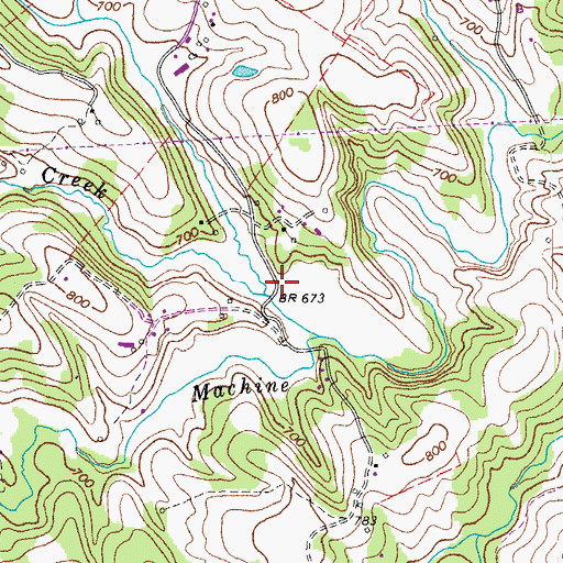 Topographic Map of Skinnels Creek, VA