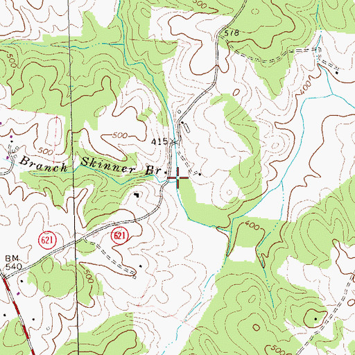 Topographic Map of Skinner Branch, VA