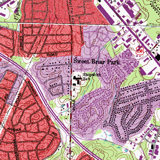 Topographic Map of Skipwith Elementary School, VA