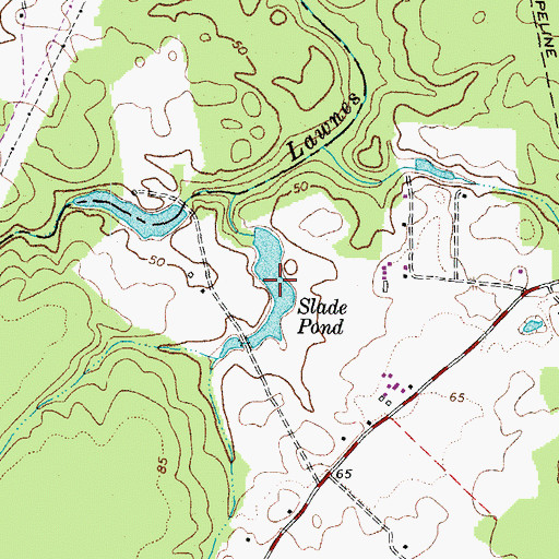 Topographic Map of Slade Pond, VA