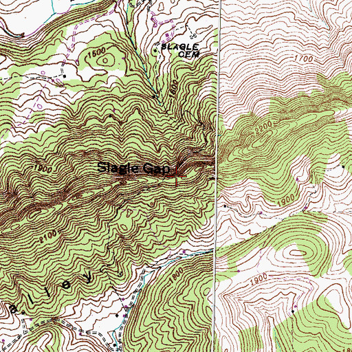 Topographic Map of Slagle Gap, VA