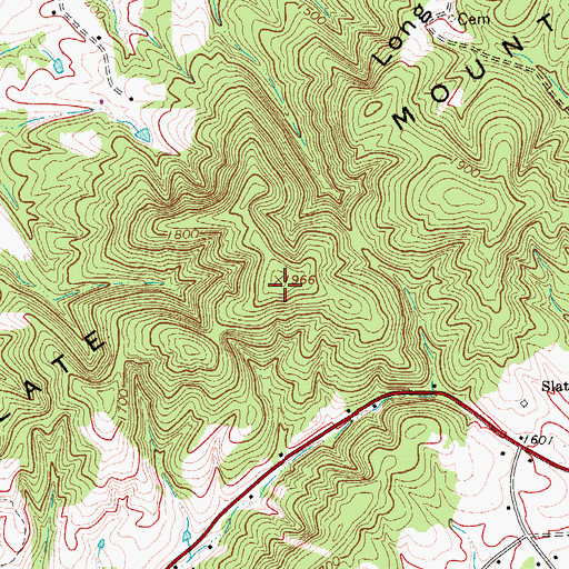 Topographic Map of Slate Mountain, VA