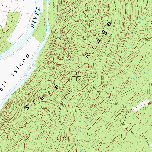 Topographic Map of Slate Ridge, VA