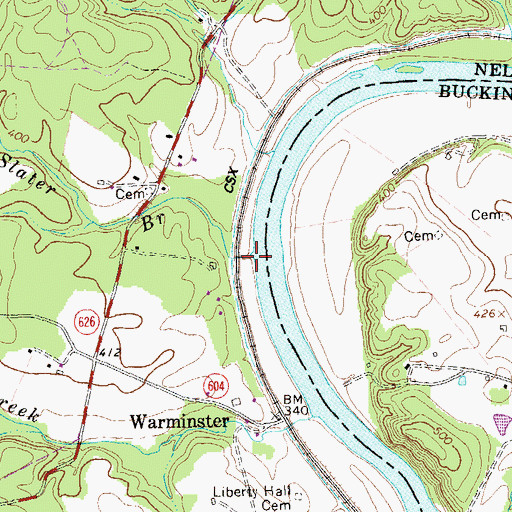 Topographic Map of Slater Branch, VA