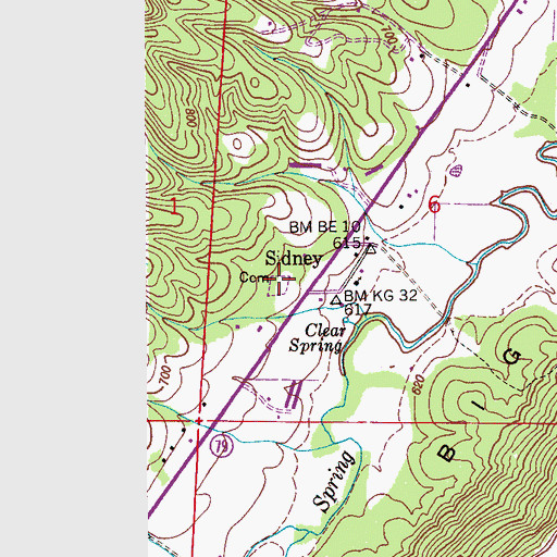 Topographic Map of Clear Springs Cemetery, AL