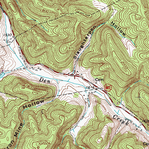 Topographic Map of Slaughterpen Hollow, VA