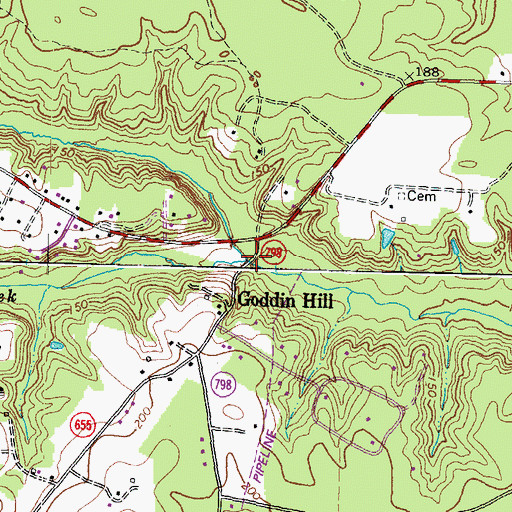 Topographic Map of Slayden Creek, VA
