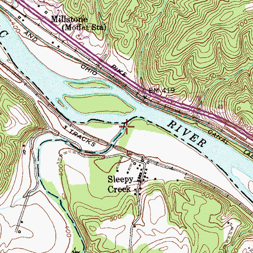 Topographic Map of Sleepy Creek, WV