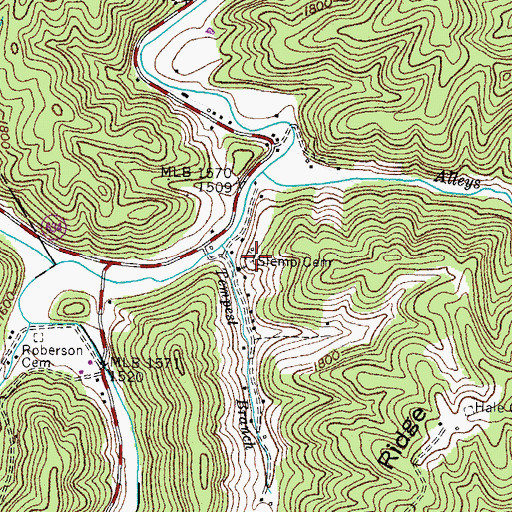 Topographic Map of Slemp Cemetery, VA