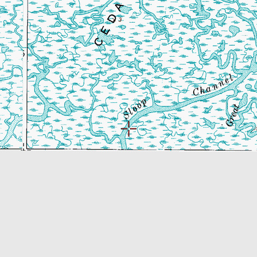 Topographic Map of Sloop Channel, VA